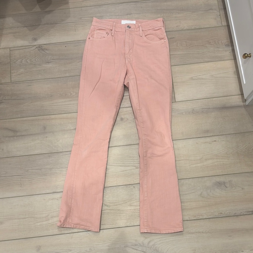 Mother The Insider Hover High Rise Straight Jeans Women 26 Peach Parfait